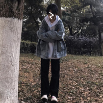 Straight suit pants womens 2021 autumn and winter New loose Joker black slim waist wide legs draping trousers