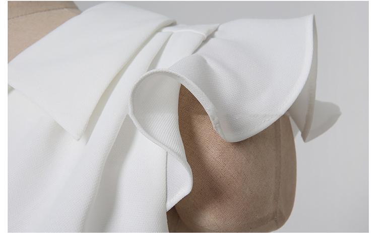 VK旗艦店 韓系V領氣質荷葉拼接修身包臀無袖洋裝