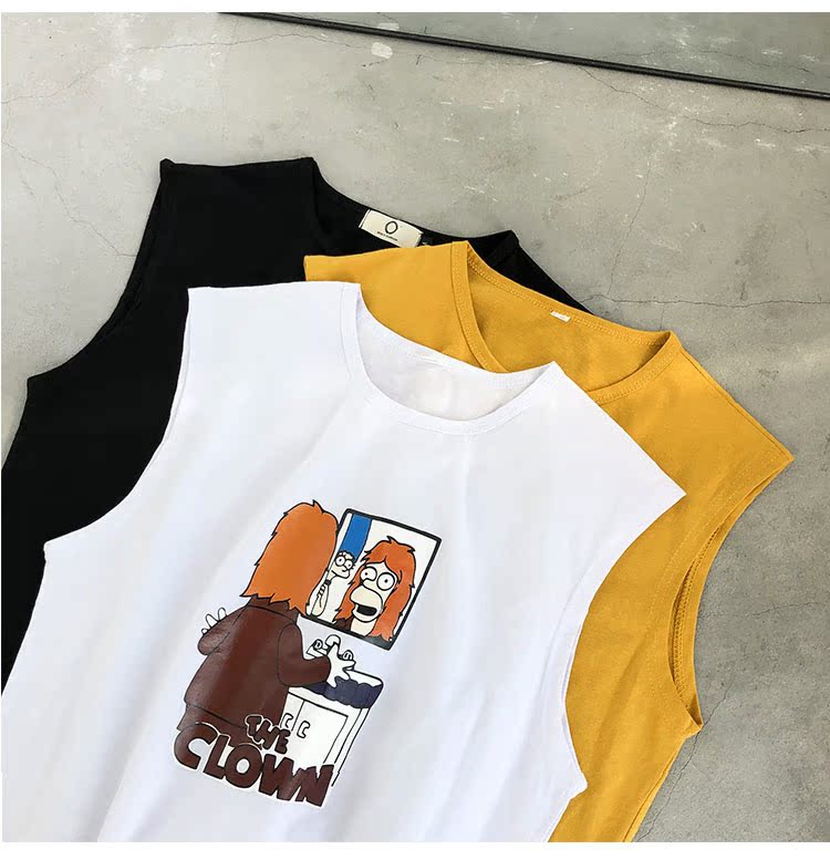 Mùa hè không tay áo thun nam in triều thương hiệu cá tính nam xu hướng hip hop gió lỏng áo vest thể thao - Áo vest cotton áo khoác nam thu đông