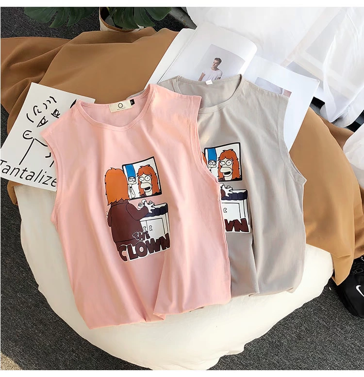 Mùa hè không tay áo thun nam in triều thương hiệu cá tính nam xu hướng hip hop gió lỏng áo vest thể thao - Áo vest cotton áo ba lỗ nam tập gym