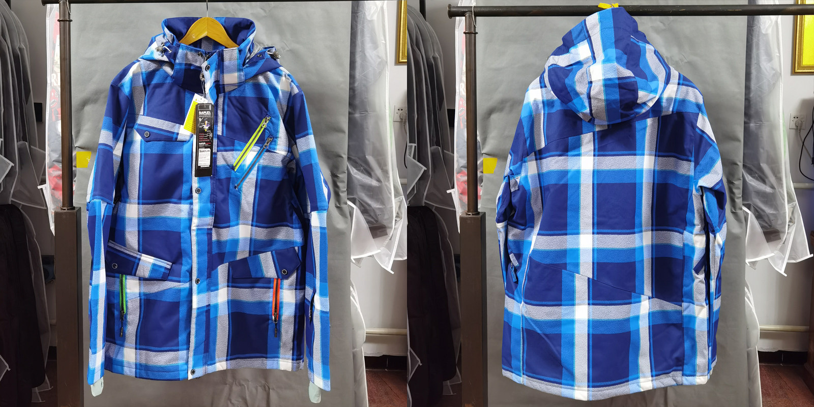 STL Snowsuit Veneer Double Board Ski Suit Windproof Waterproof Warm and Breathable Male Ski Clothes Snowsuit