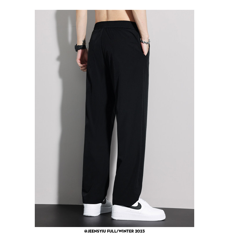 Летние шелковые дышащие быстросохнущие тонкие спортивные штаны, свободный прямой крой, оверсайз 