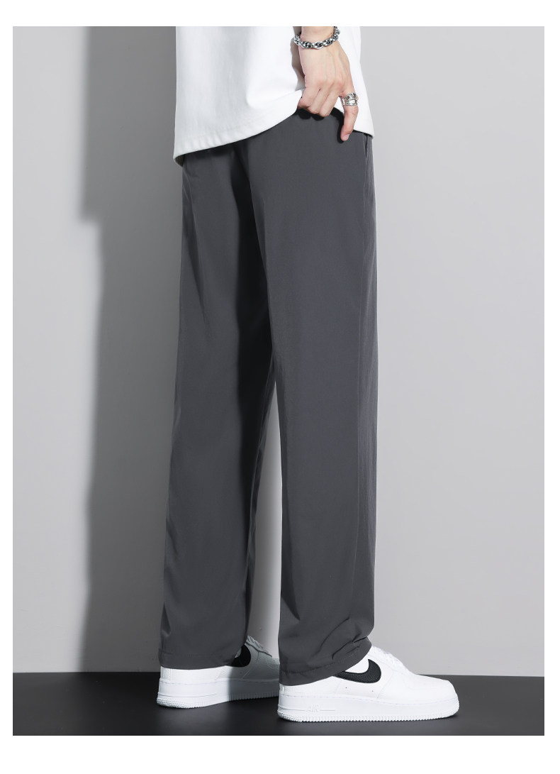 Летние шелковые дышащие быстросохнущие тонкие спортивные штаны, свободный прямой крой, оверсайз 