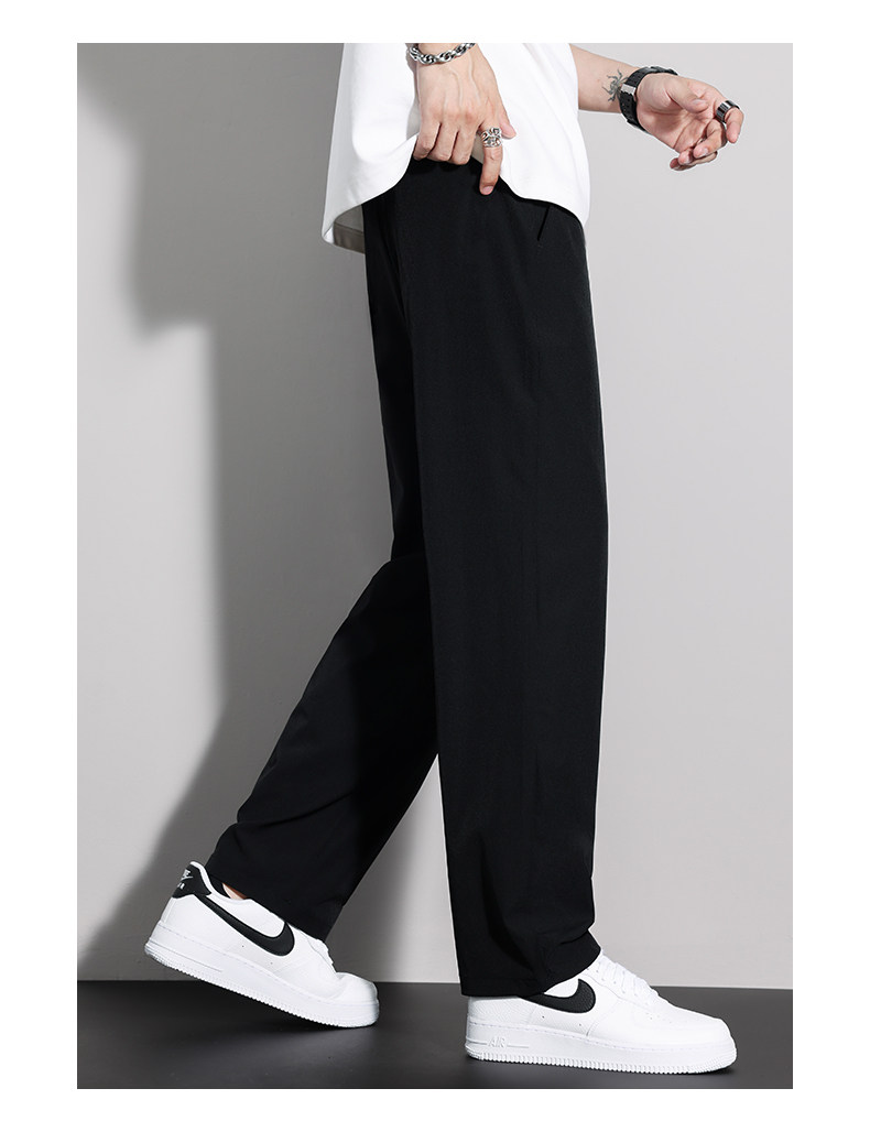 Летние шелковые дышащие быстросохнущие тонкие спортивные штаны, свободный прямой крой, оверсайз 