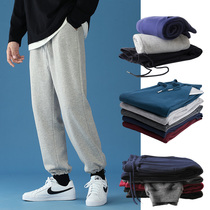 Autumn casual trousers mens tide ins harbor style pants Joker foot trousers autumn and winter thin loose sports pants