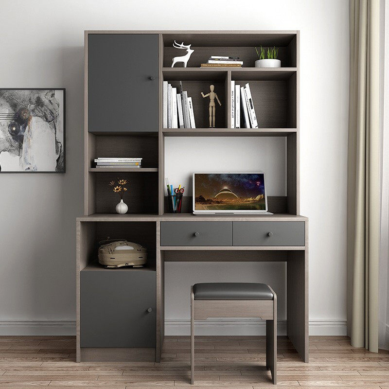 Fire Totem Children Desk Bookshelf Combination Integrated Home Student Desk Multifunction With Bookcase Computer Desk