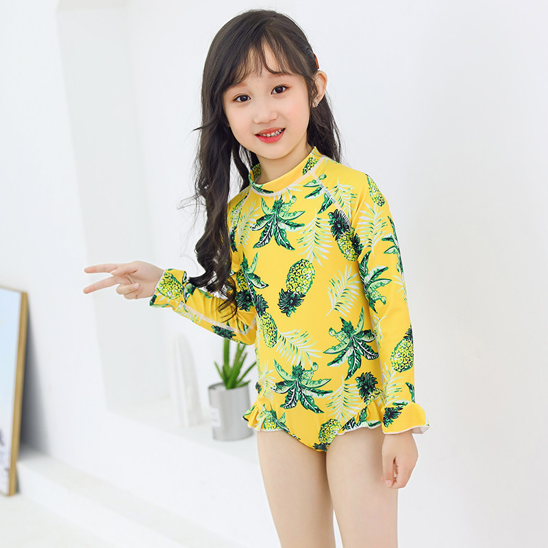 Ice Lake Whale Children Swimsuit Girl Swimsuit Big Child Siamese Girl Baby Princess Swimsuit 2021 New Style