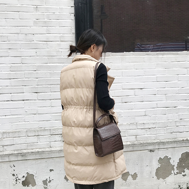 Hàn Quốc chic dây rút eo áo vest cotton rộng kích thước dày dày ấm xuống áo vest cotton nữ triều thời trang nữ 2021