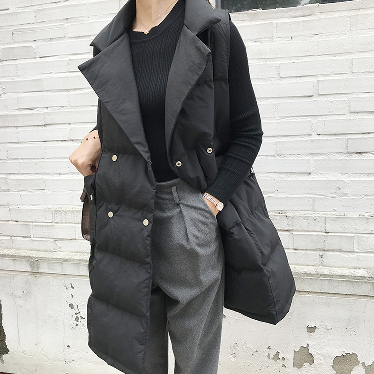 Hàn Quốc chic dây rút eo áo vest cotton rộng kích thước dày dày ấm xuống áo vest cotton nữ triều thời trang nữ 2021