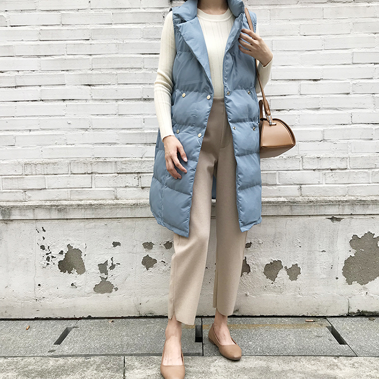 Hàn Quốc chic dây rút eo áo vest cotton rộng kích thước dày dày ấm xuống áo vest cotton nữ triều thời trang nữ 2021