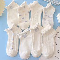 Summer Jane about thin Breathable Mesh Cute Day Ensemble Invisible Low Bunch Socks Woman white Sweat Short Socks