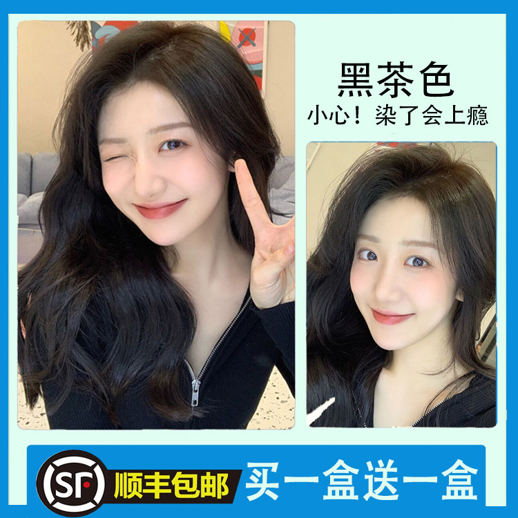 Black tea color hair dye foam foam 2021 popular color cover white pure plant at home dyed hair white hair cream female