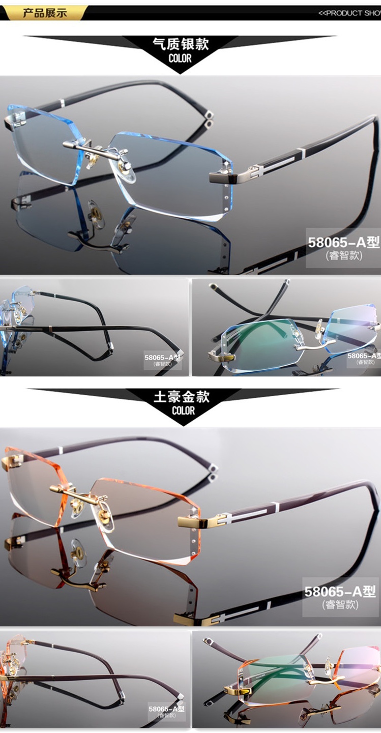 Kính mắt kim cương cắt tỉa kim cương của nam giới kính dior
