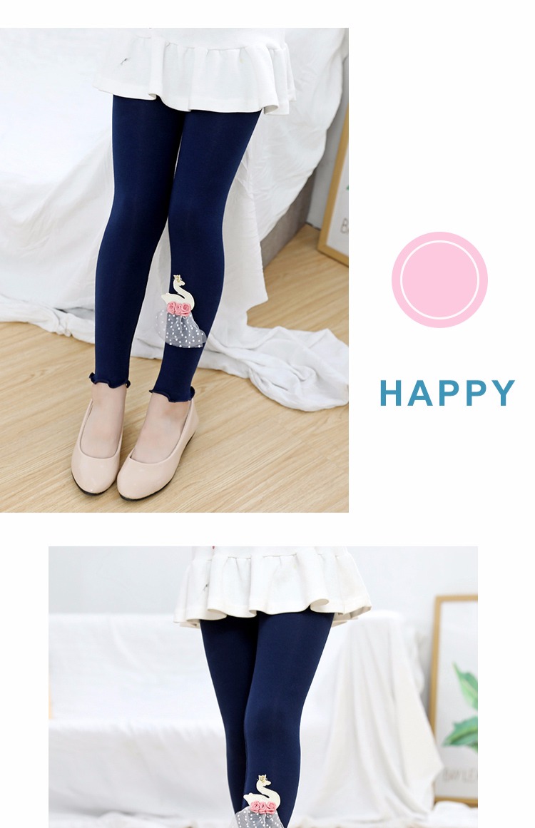 Quần áo trẻ em mới Quần legging ren Hàn Quốc cộng với nhung dày Trẻ em lớn trẻ em chín điểm bên ngoài mặc quần quần thể thao cho bé