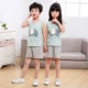 Mùa hè nam nữ áo vest không tay phù hợp với trẻ em cotton hai mảnh trong quần áo trẻ em lớn quần áo trẻ em