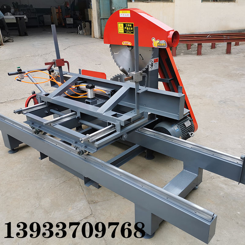 Large electric locomotive round wood pushing bench saw wood working machinery opener log open plate saw small disc saw table