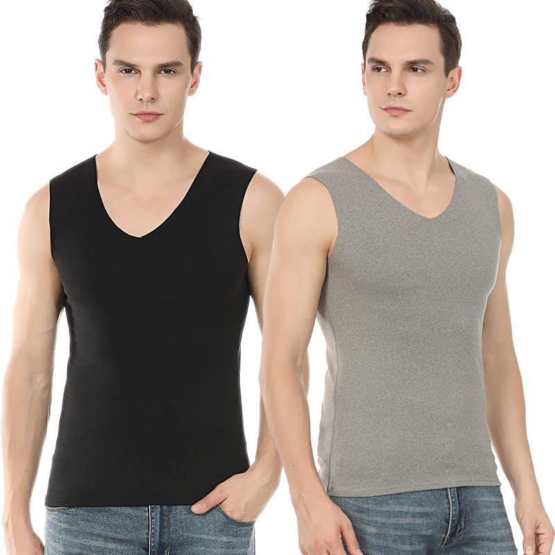 Mens cộng nhung ấm vest trẻ không bị kèm ngay nhung nóng đơn mảnh áo khoác mùa thu / mùa đông mỏng hai mặt đồ lót wearunderwear.