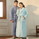 Coral velvet pajamas for men, autumn and winter bathrobes, thickened velvet, long women's flannel home clothes, men's lamb velvet pajamas