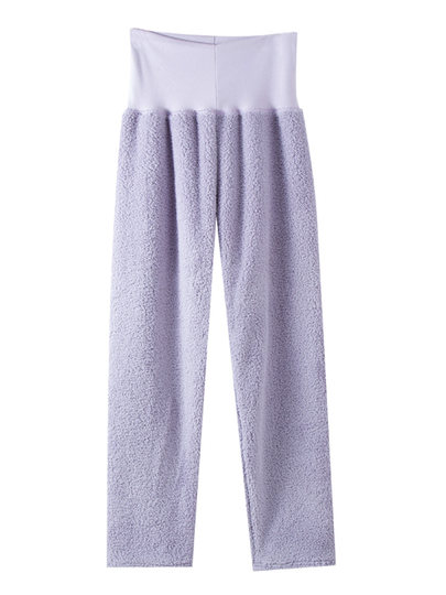 Women's velvet pajamas, autumn and winter trousers, coral velvet high-waisted home pants, thickened warm flannel large size home pants