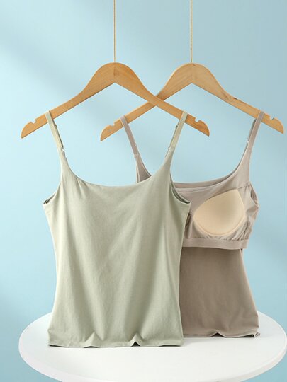 24 new summer camisole with padded bra all-in-one yoga sports bottoming shirt