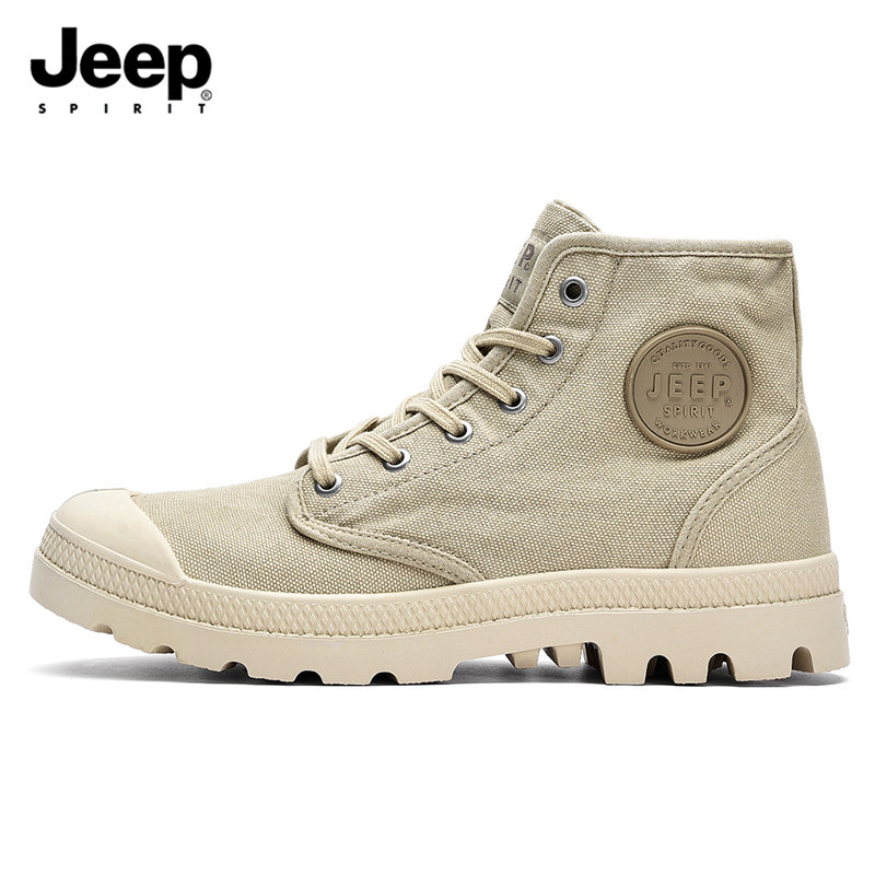 jeep male shoes spring new high help canvas shoes men outdoor non-slip Martin boots mountaineering travel shoes children tide 