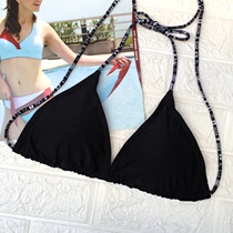 3 sexy bikini womens swimsuit one-piece top black lace-up neck B cup is too big 4353