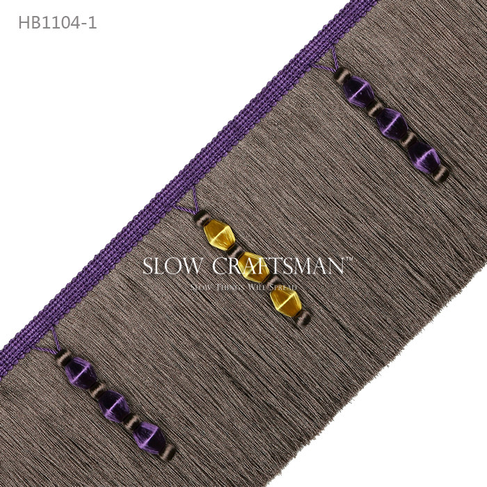 Кружевная кайма slow craftsman出口欧洲高端初南系列 窗帘家具底边流苏毛边花边 1542801219