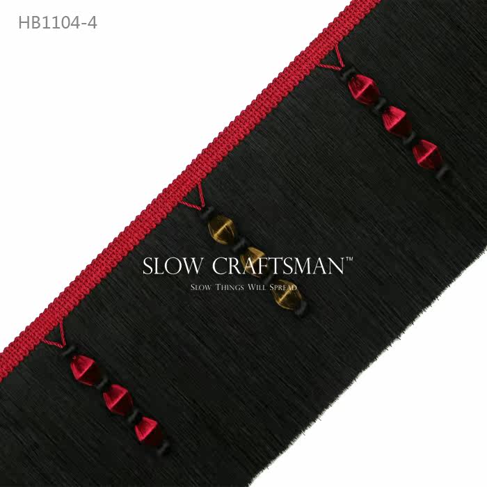 Кружевная кайма slow craftsman出口欧洲高端初南系列 窗帘家具底边流苏毛边花边 1542801219