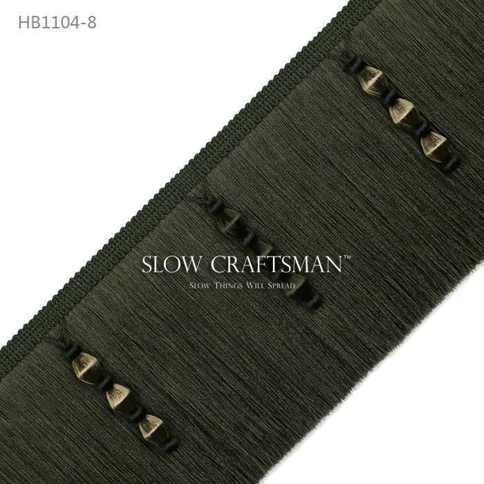 Кружевная кайма slow craftsman出口欧洲高端初南系列 窗帘家具底边流苏毛边花边 1542801219
