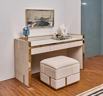 American light luxury bedroom dresser Italian slate modern drawer style desk stainless steel Internet celebrity makeup dressing stool