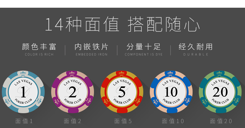 Chip Coin Baccarat Mahjong Chip cờ nhựa Phòng cờ vua dành riêng 14g Texas Holdem - Các lớp học Mạt chược / Cờ vua / giáo dục bộ cờ vua staunton