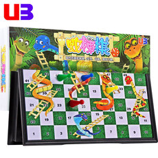 Джунгли ub启蒙桌面跳棋蛇棋儿童益智游戏棋亲子棋玩具蛇梯棋蛇形棋磁性大