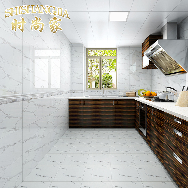 Foshan New Products Tile Glazed Face Brick Bathroom Toilet Kitchen Wall Tile Floor Tiles 300x600 Mirror Jazz White-Taobao