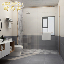 Light gray cloth pattern antique brick 300x600 toilet tile kitchen wall tile bathroom all-ceramic non-slip floor tiles