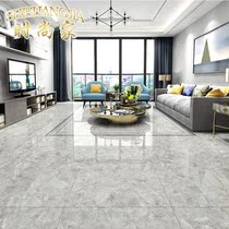 Simple modern gray tile floor tiles 800x800 living room new white all-body marble non-slip floor tiles