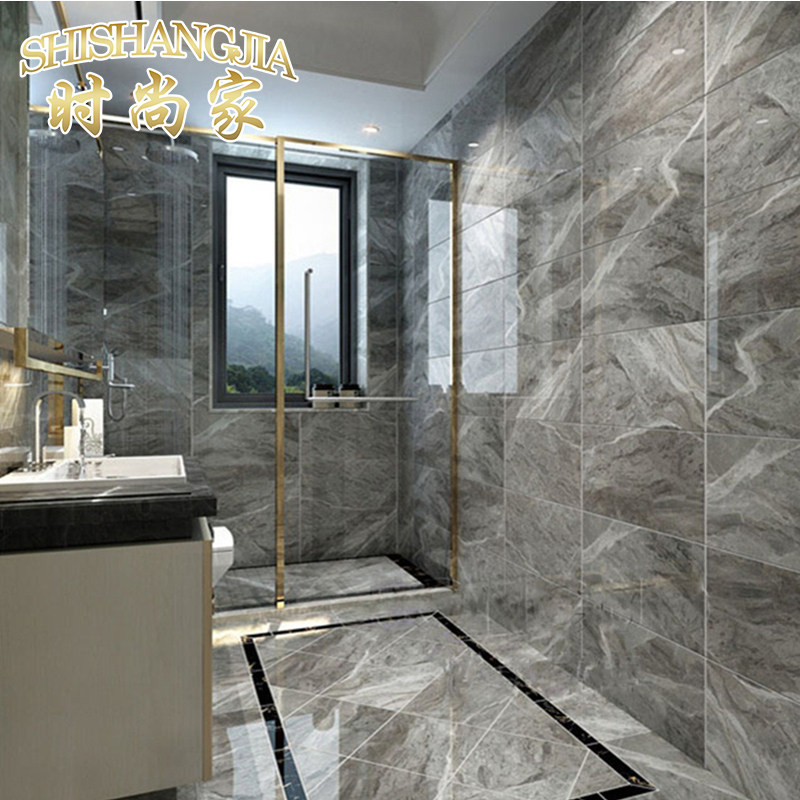 Foshan tile floor tile 800x800 Living room floor brick grey negative ion through body marble anti-slip magnetic brick