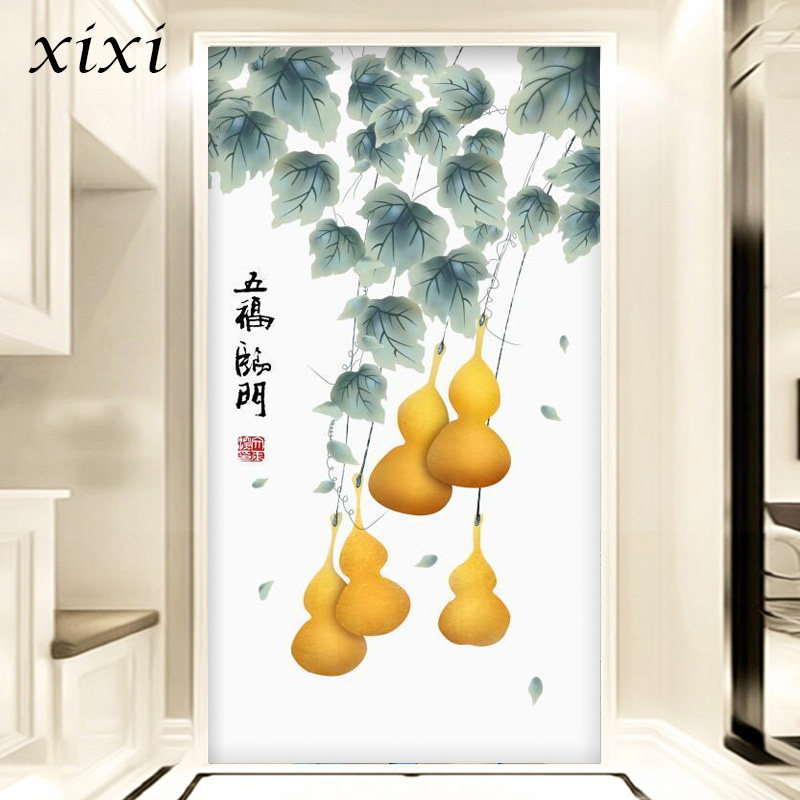 Entrance background wall paper entrance corridor corridor mural abstract gourd modern simple vertical wall cloth 8d wallpaper