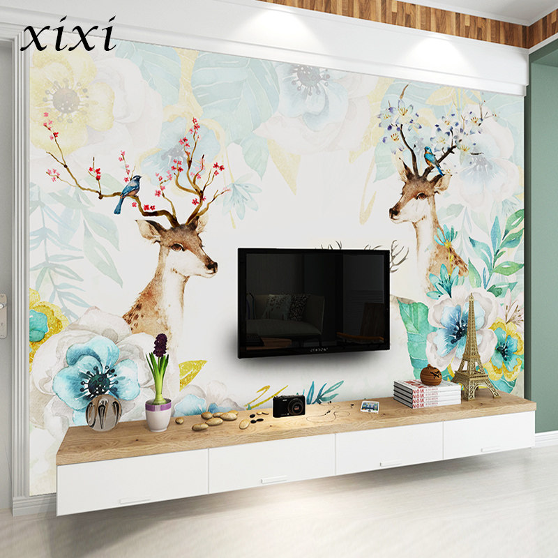 TV background wall paper modern minimalist 8d stereo mural living room bedroom bed head wall cloth wallpaper Nordic style