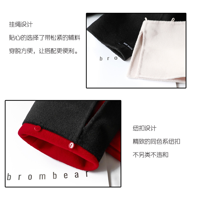 Seminou 2018 mùa thu mới của phụ nữ phiên bản Hàn Quốc của chiếc áo khoác cashmere hai mặt được may thủ công màu sắc trong chiếc áo khoác len dài - Áo len lót đôi áo khoác len