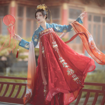 Dream neon spring Hanfu female chest-ru qun hu yun rumors] Dunhuang elements bronzing tassel ying luo high-waisted autumn