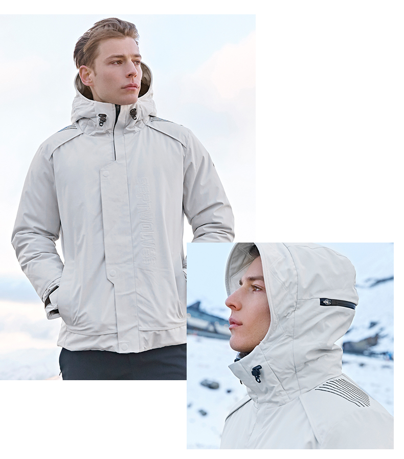 七匹狼 19冬季款 140克90%鹅绒 防风防水压胶 男加厚款羽绒服 图13