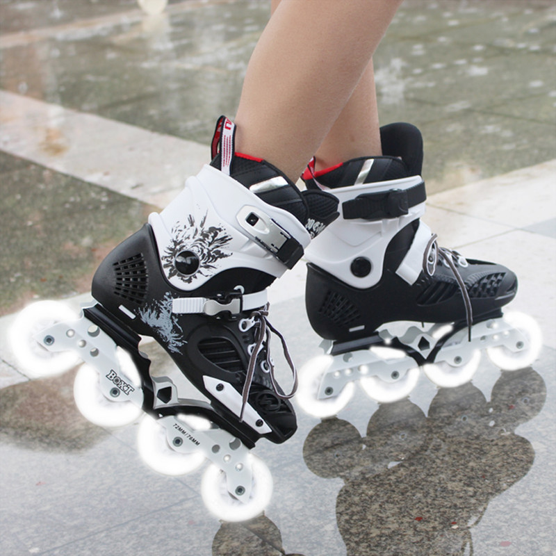 BOXT-BR66 Professional Wheels Skating Shoes Adult Skating Shoes College Students Men and women Fancy Flat Flower Shoes Adult Dry Skates