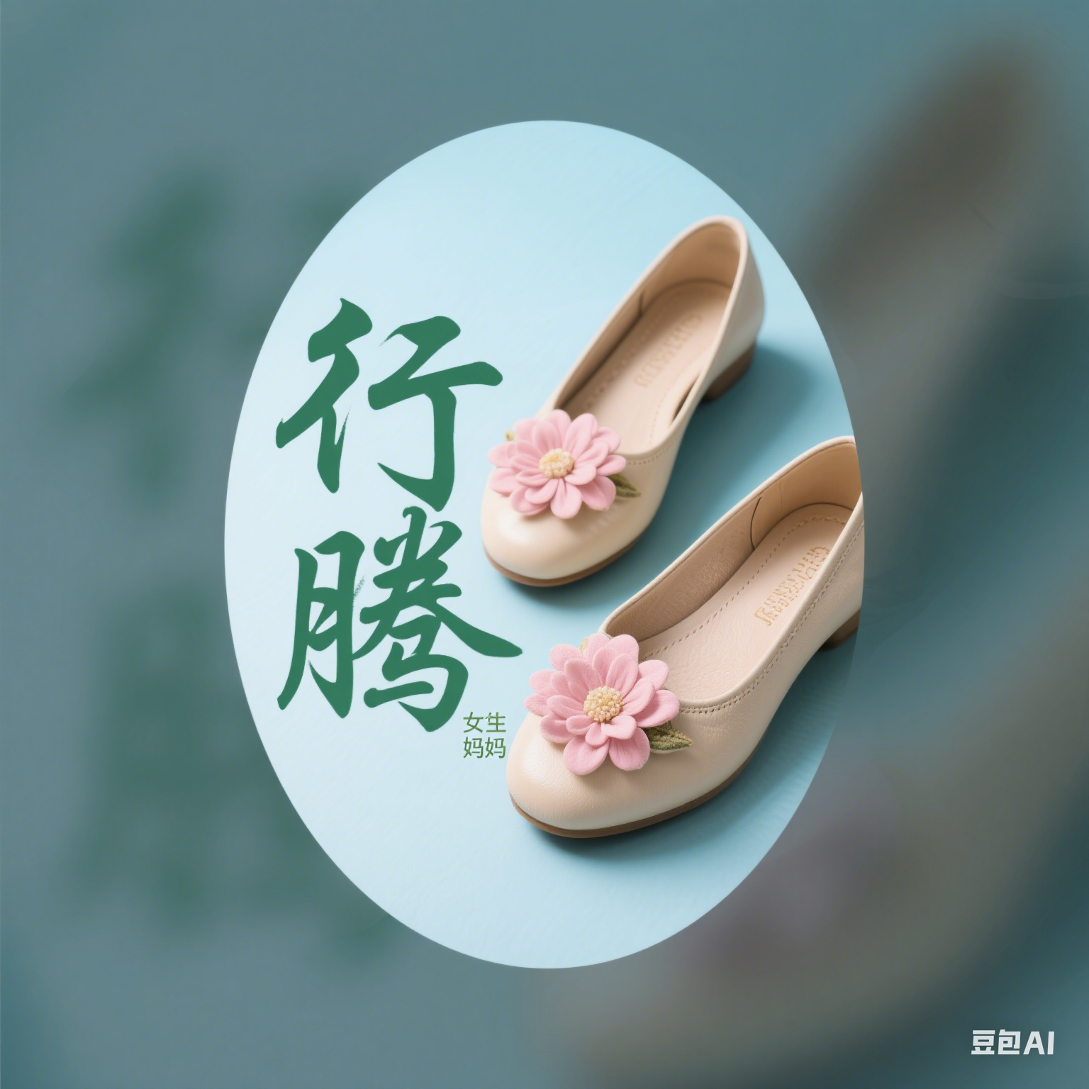 行腾真皮女士妈妈鞋