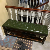 Eurostyle accommodating stool American solid wood shoe rack wearing shoes stool Hyun Off storage stool sofa stool in front door can sit for changing shoes cabinet