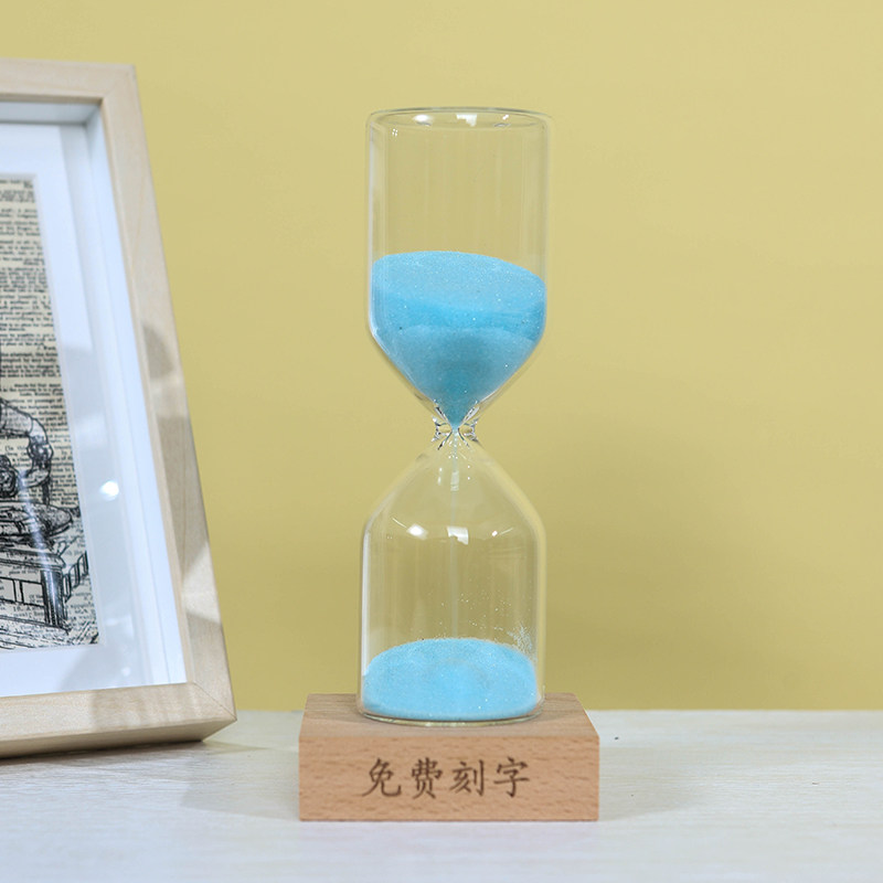 Red Creative pure hand-made cute modern simple cylindrical glass hourglass hourroom desktop placed