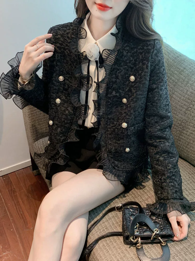 Осенняя короткая куртка, стиль высокого качества, стиль Chanel, французский стиль