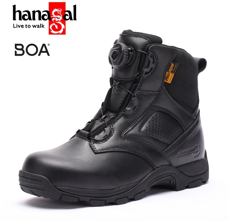 Hugo HANAGAL Linglong leather outdoor rescue shoes men's boots BOA quick buckle 6 inch combat boots 33158