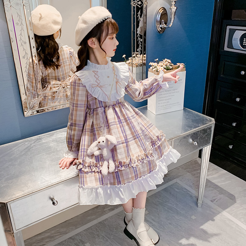 Girl Ocean Dress Spring Dress 2022 New Spring Autumn Children Dress Dress Foreign Pie Woman Grand Boy Spring A Princess Roleta Princess Dress