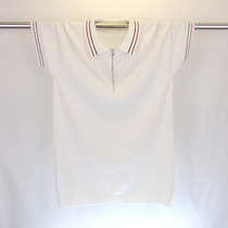 Mens polo shirt half sleeve thin lapel factory direct ice cool silk knitted sweater youth Korean mens body shirt summer