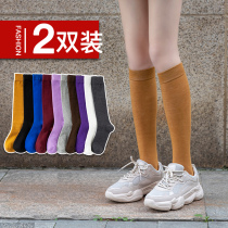 Small-legged socks with black stockings children's daily line jk middle tube over the knee half-high tube and knee insins street spring and autumn